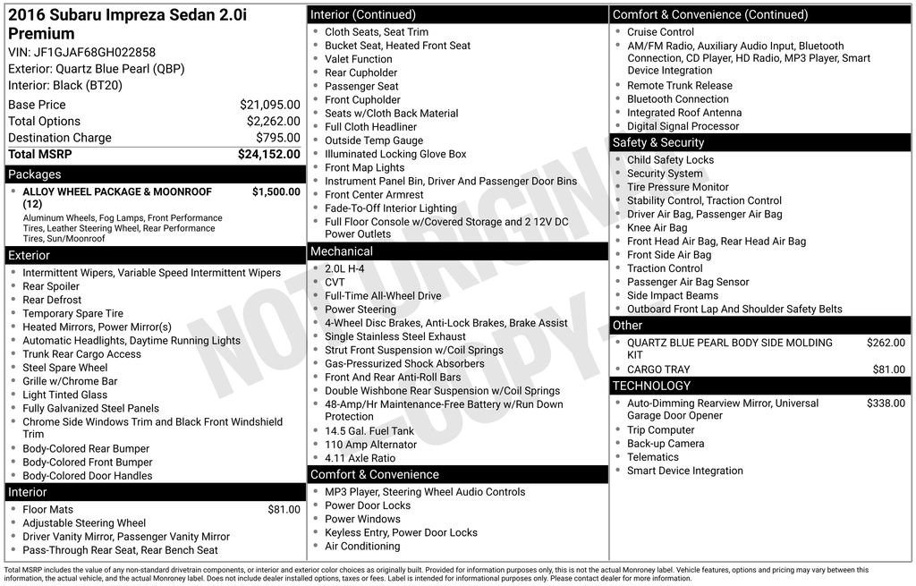 Used 2016 Subaru Impreza 2.0i Premium image 49