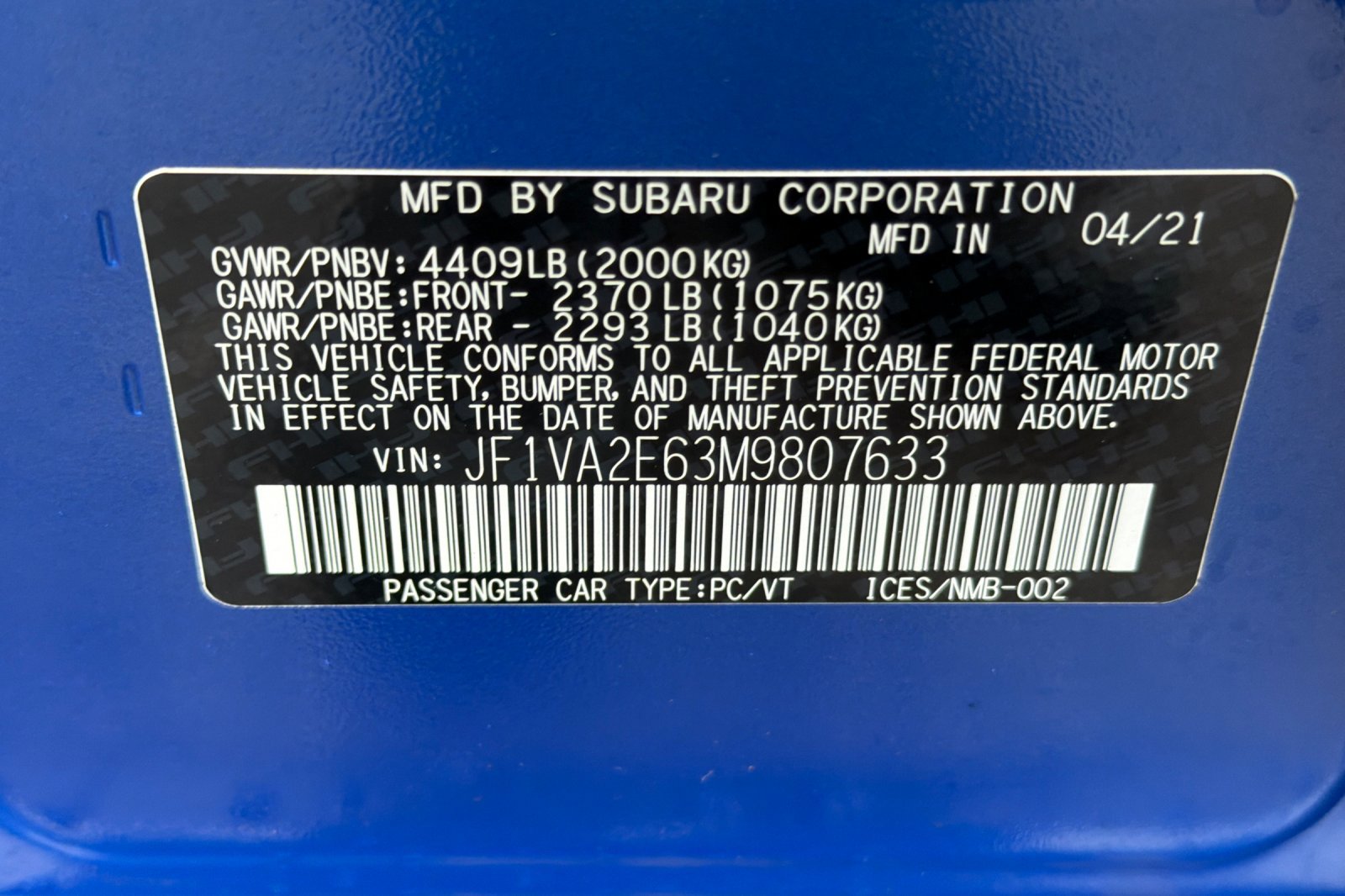 Used 2021 Subaru WRX STI w/ Popular Package #3 image 26