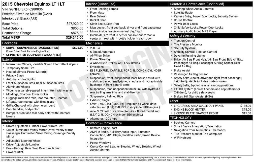 Used 2015 Chevrolet Equinox LT w/ Driver Convenience Package image 40
