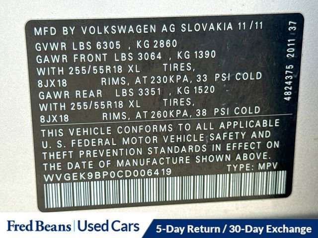 Used 2012 Volkswagen Touareg Sport AWD/4WD image 39