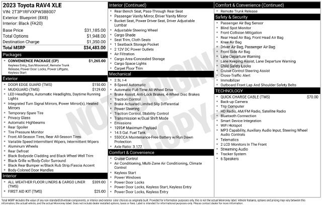 Used 2023 Toyota RAV4 XLE w/ Convenience Package AWD/4WD image 7