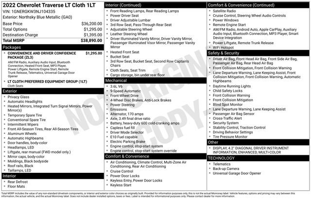 Used 2022 Chevrolet Traverse LT image 5