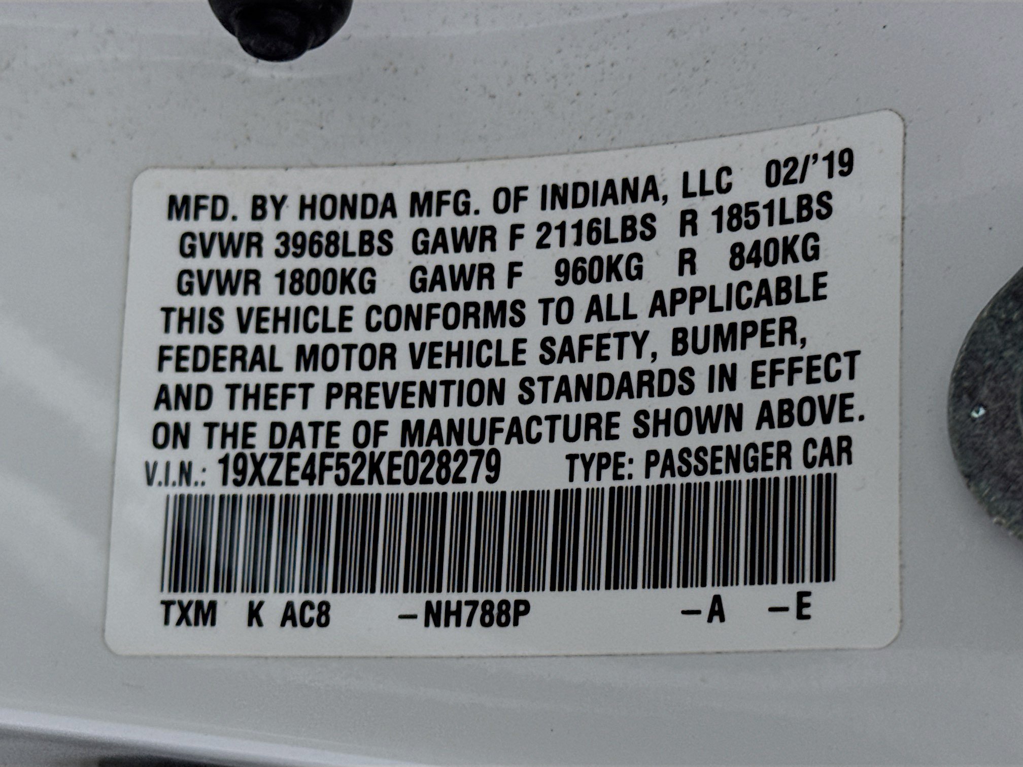 Certified 2019 Honda Insight EX image 29