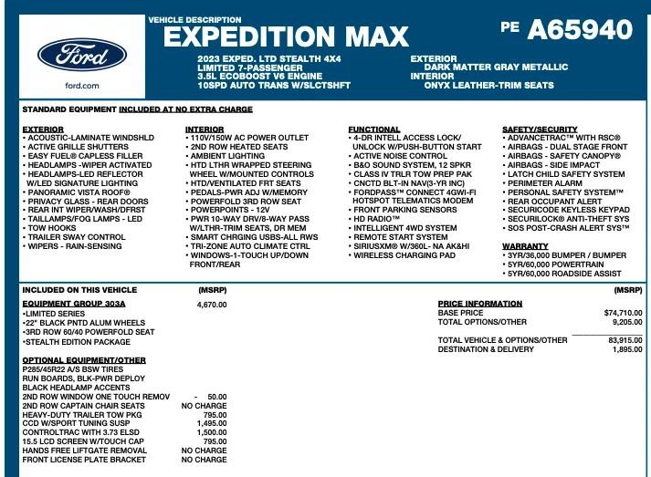 Used 2023 Ford Expedition Max Limited AWD/4WD image 2