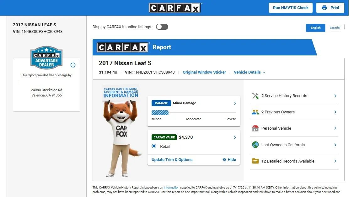 Used 2017 Nissan Leaf S w/ Charge Package FWD image 15