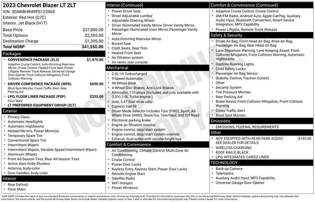 Certified 2023 Chevrolet Blazer LT w/ Convenience Package image 36