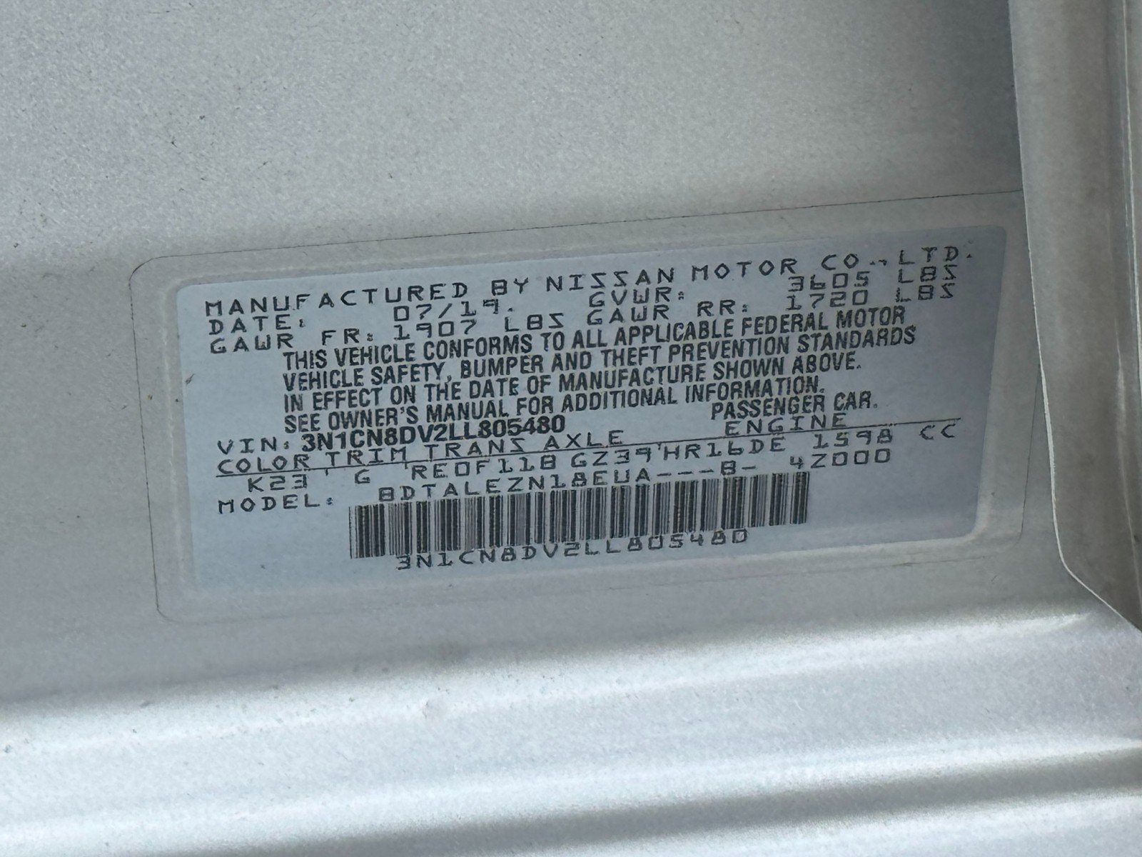 Used 2020 Nissan Versa S image 38