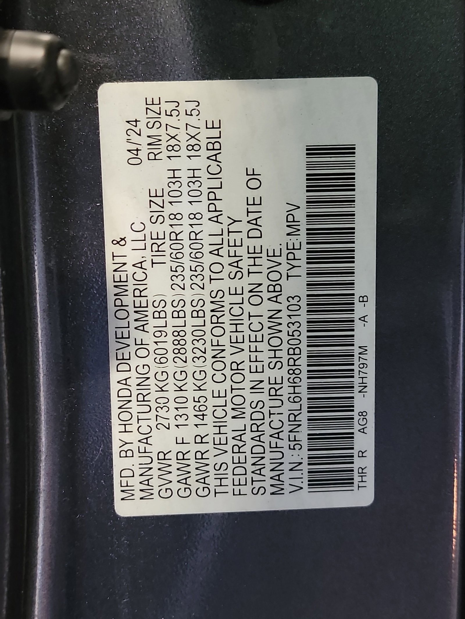 Certified 2024 Honda Odyssey EX-L image 33