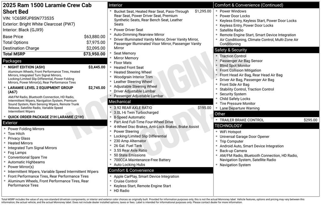 New 2025 RAM 1500 Laramie w/ Night Edition AWD/4WD image 6