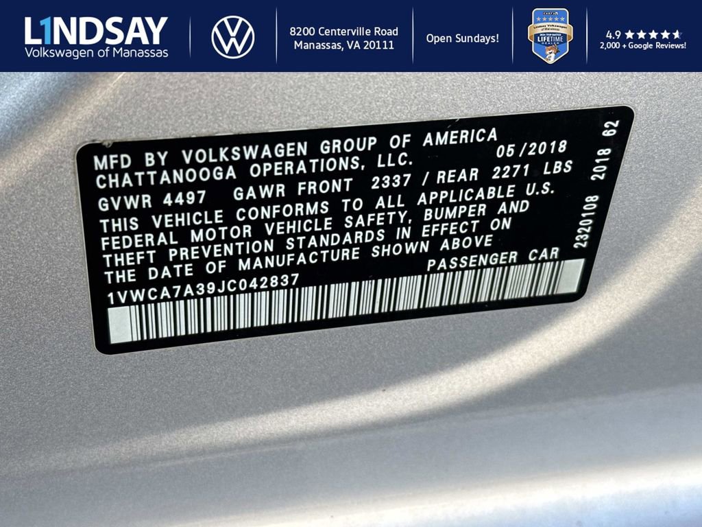 Used 2018 Volkswagen Passat 2.0T SEL Premium image 25