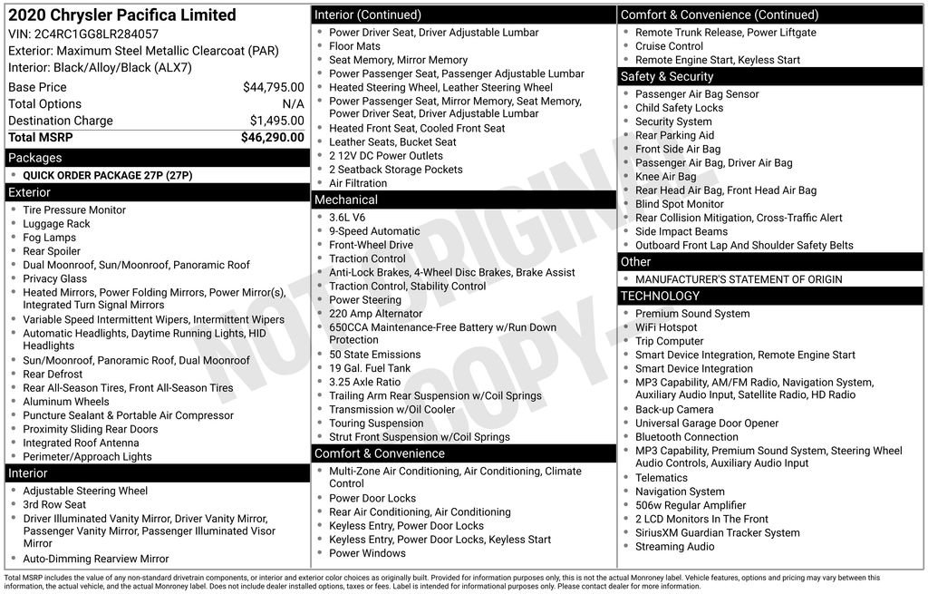 Used 2020 Chrysler Pacifica Limited FWD image 11