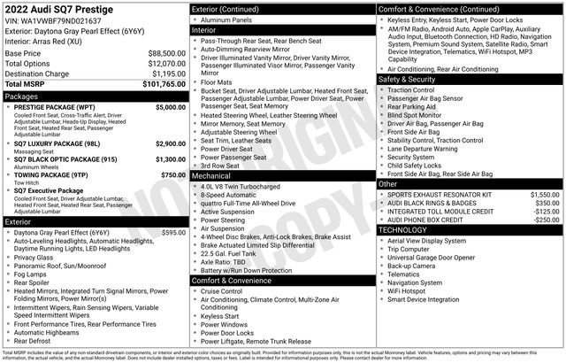 Used 2022 Audi SQ7 Prestige w/ Prestige Package image 11