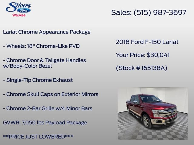 Used 2018 Ford F150 Lariat w/ Equipment Group 502A Luxury AWD/4WD image 25