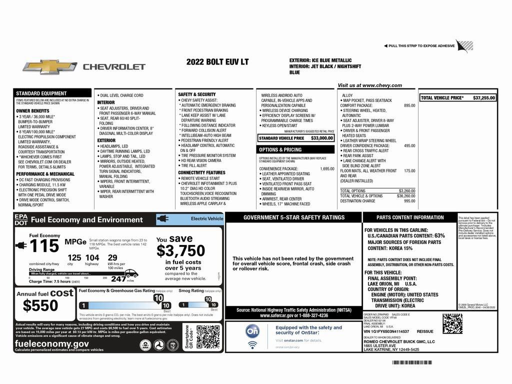 Used 2022 Chevrolet Bolt EUV LT w/ Convenience Package FWD image 2