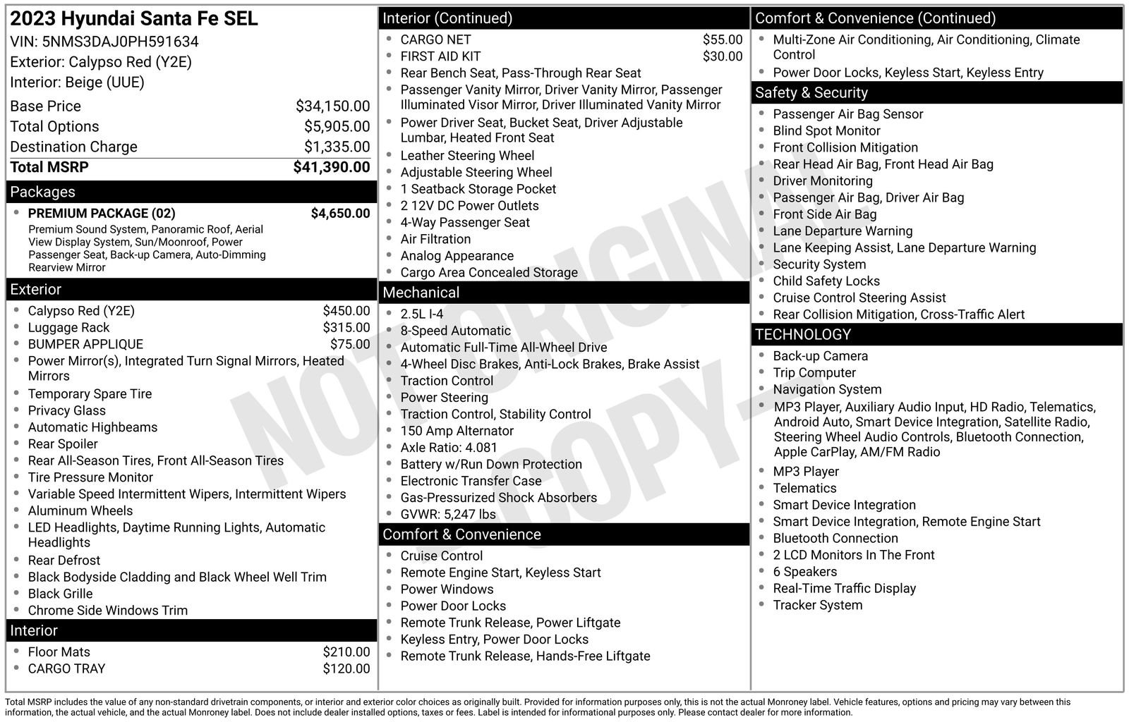 Certified 2023 Hyundai Santa Fe SEL w/ Premium Package AWD/4WD image 31
