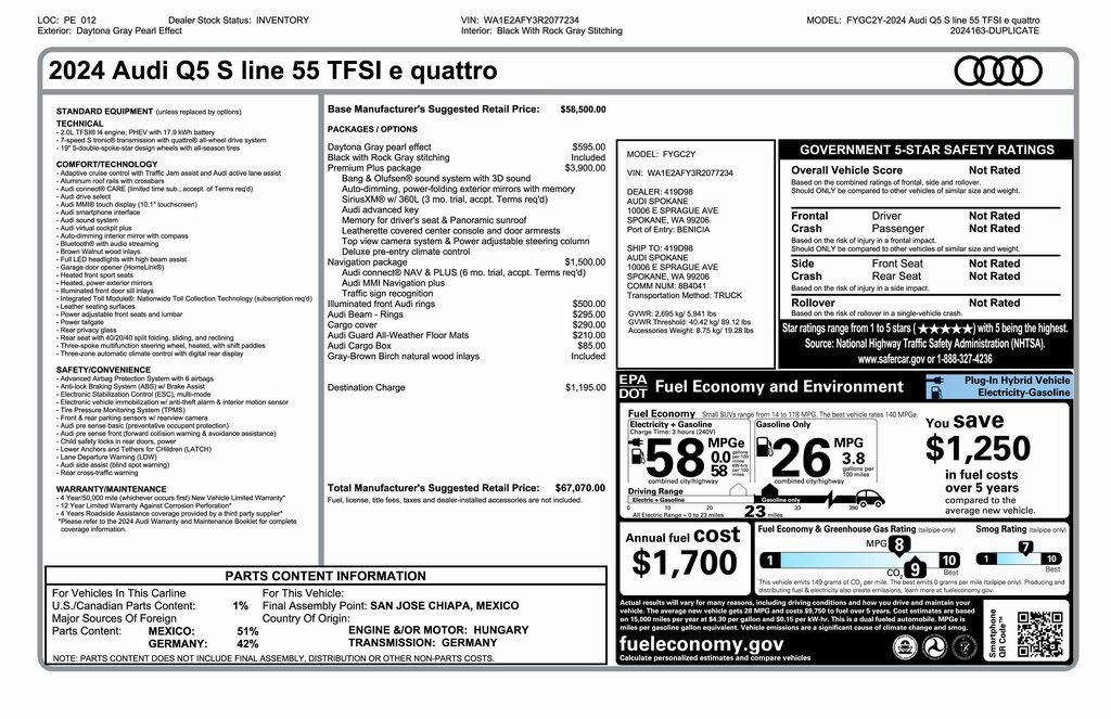 Used 2024 Audi Q5 e Premium Plus w/ Premium Plus Package image 4