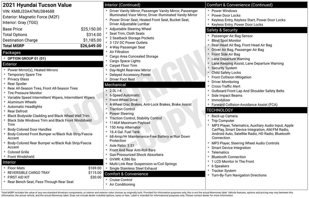 Used 2021 Hyundai Tucson Value FWD image 6