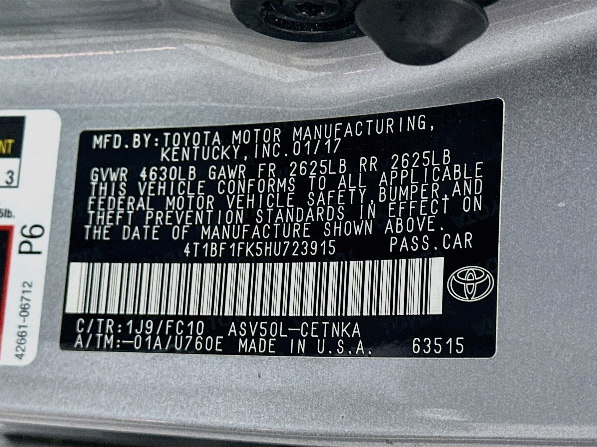 Used 2017 Toyota Camry LE FWD image 12