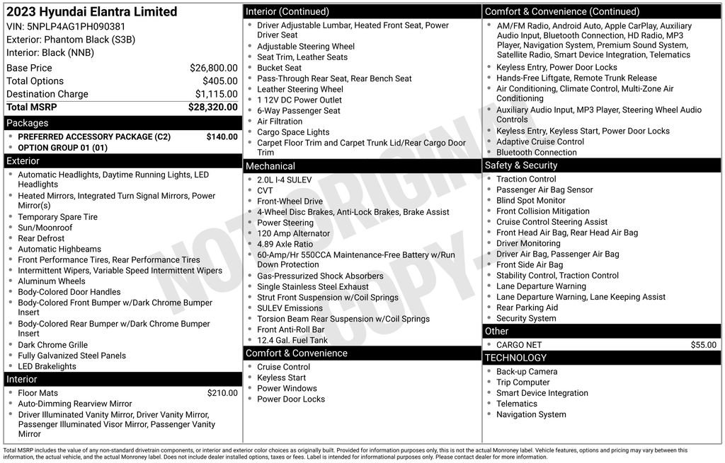 Used 2023 Hyundai Elantra Limited w/ Preferred Accessory Package image 7