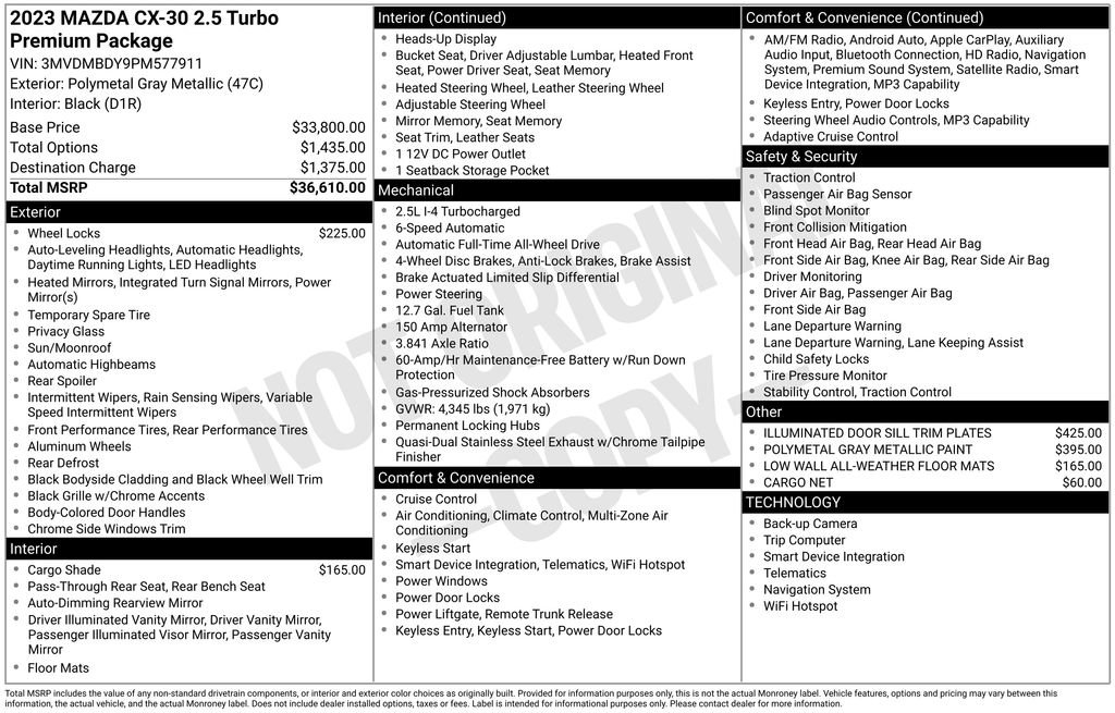 Certified 2023 MAZDA CX-30 2.5 Turbo w/ Premium Package AWD/4WD image 12