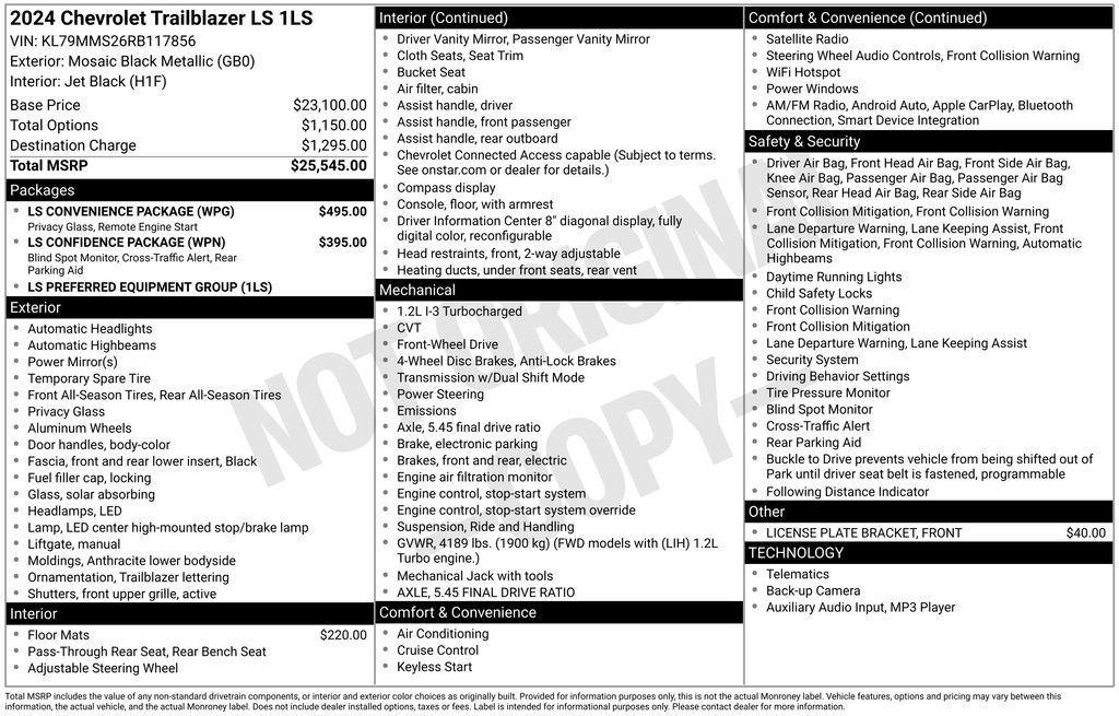 Used 2024 Chevrolet TrailBlazer LS w/ LS Convenience Package image 41