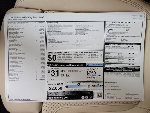 New 2025 BMW 330i Sedan w/ M Sport Package image 17