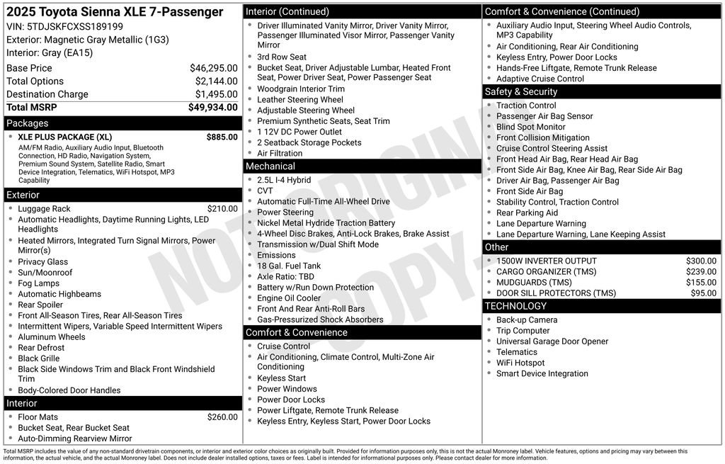 Used 2025 Toyota Sienna XLE w/ XLE Plus Package image 10