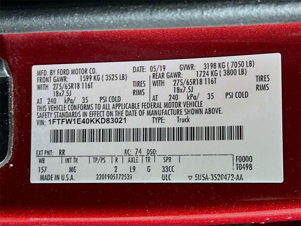 Used 2019 Ford F150 XLT w/ Equipment Group 302A Luxury image 31