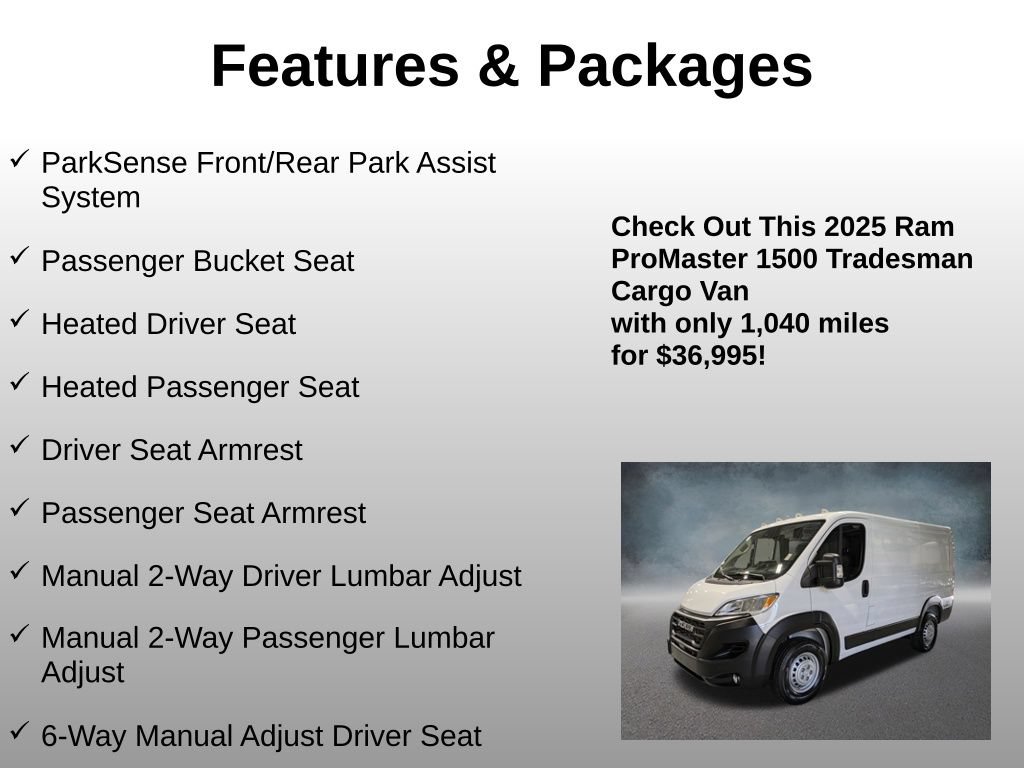 Used 2025 RAM ProMaster 1500 w/ Premium Convenience Group FWD image 25