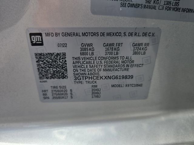 Certified 2022 GMC Sierra 1500 Elevation w/ LPO, Elevation Black Package RWD image 31
