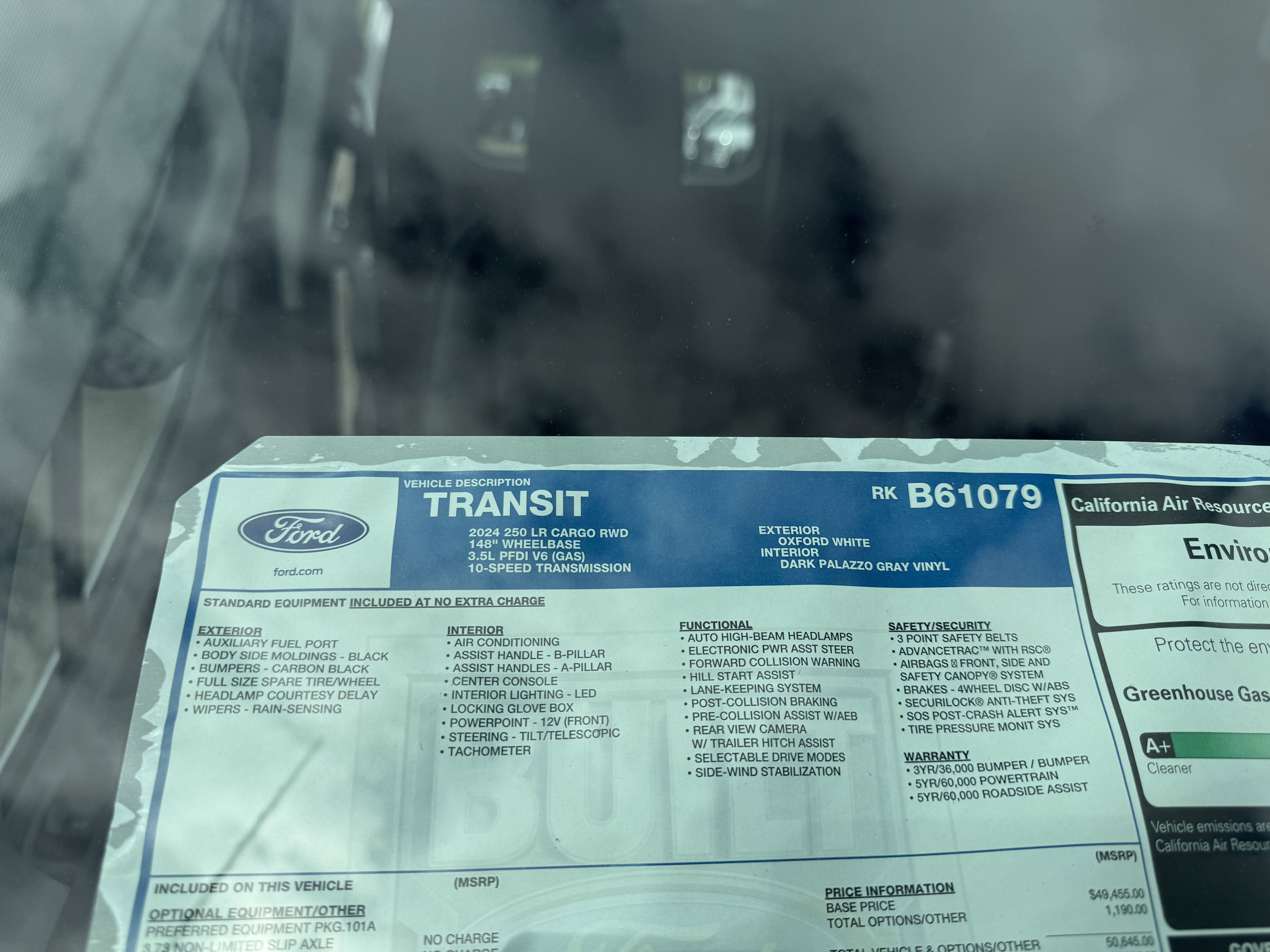 New 2024 Ford Transit 250 XL w/ Load Area Protection Package RWD image 12