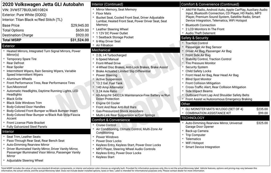 Used 2020 Volkswagen Jetta GLI Autobahn image 29