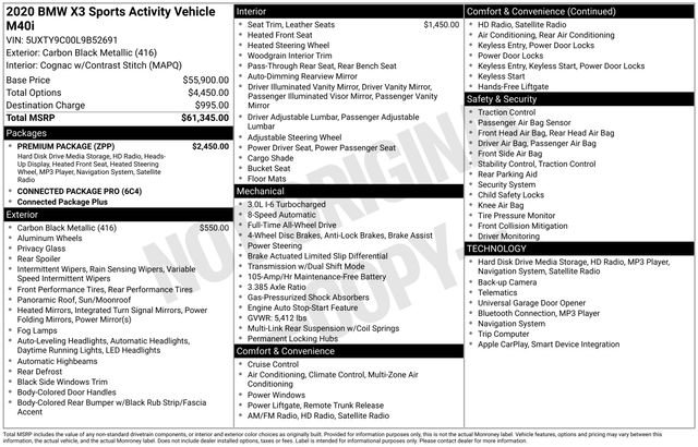 Used 2020 BMW X3 M40i w/ Premium Package image 2