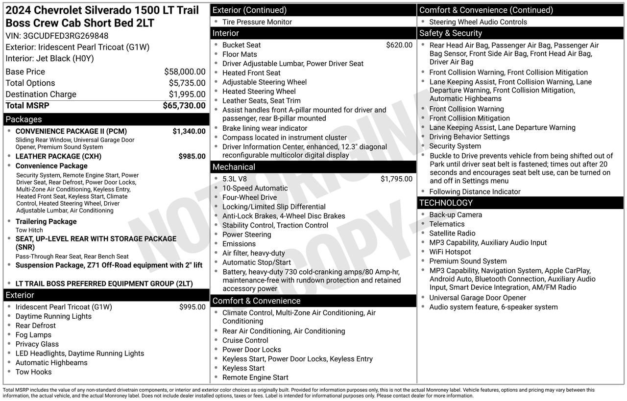 Certified 2024 Chevrolet Silverado 1500 LT Trail Boss w/ Convenience Package II AWD/4WD image 28