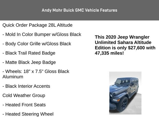 Used 2020 Jeep Wrangler Unlimited Sahara AWD/4WD image 14