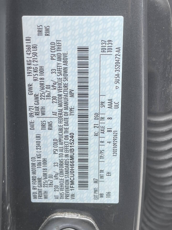Used 2021 Ford Escape SEL FWD image 28