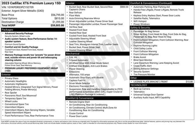 Certified 2023 Cadillac XT6 Premium Luxury AWD/4WD image 37