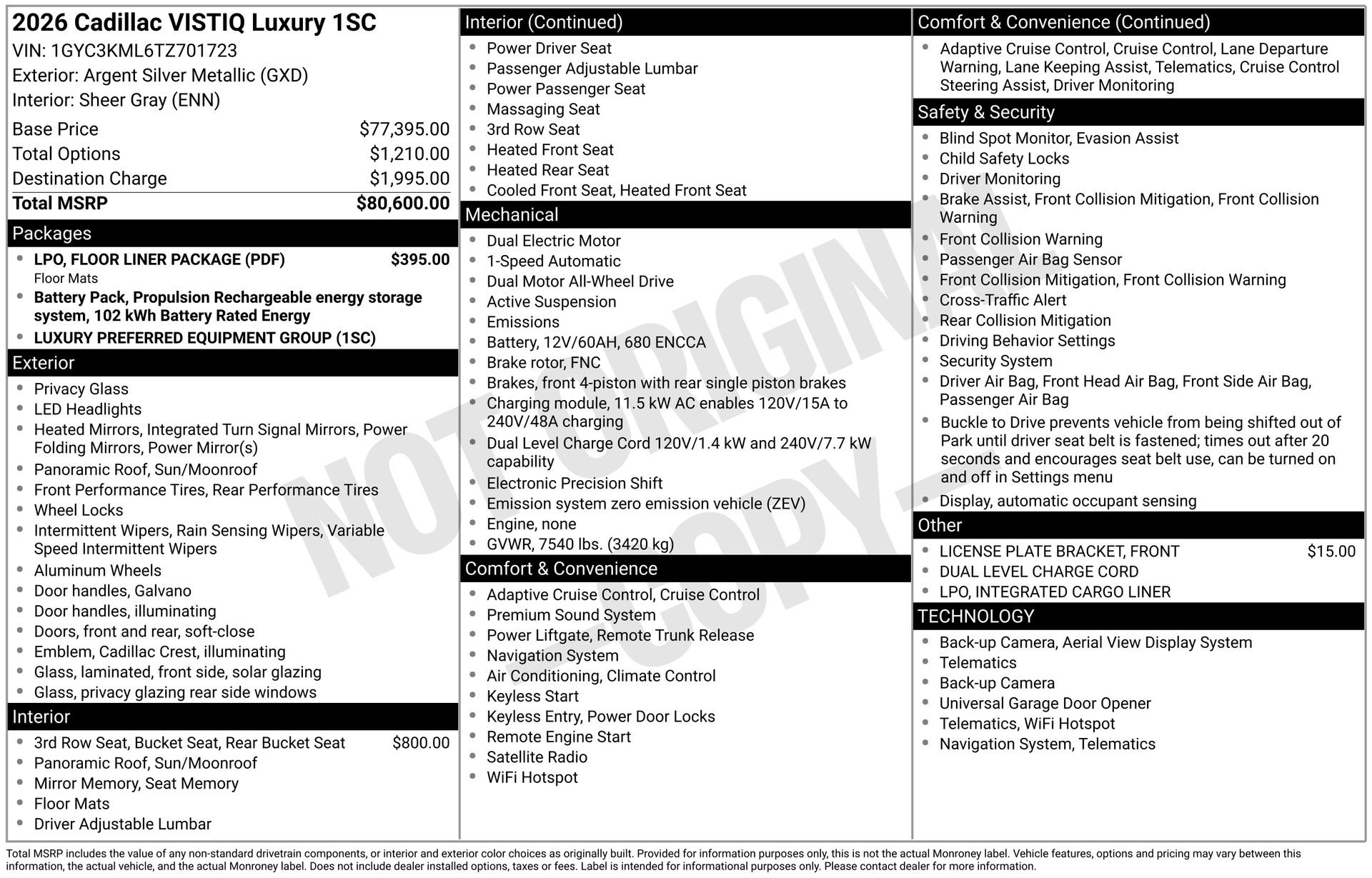 New 2026 Cadillac Vistiq Luxury w/ LPO, Floor Liner Package AWD/4WD image 41