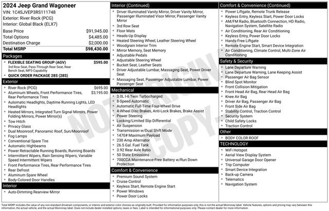 New 2024 Jeep Grand Wagoneer Series I w/ Flexible Seating Group image 43