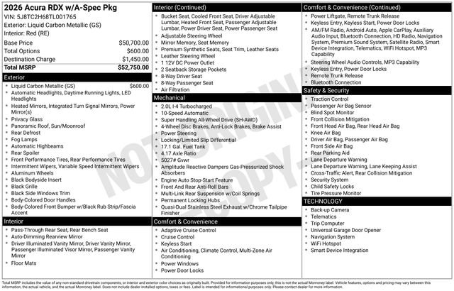 Certified 2026 Acura RDX w/ Advance Package AWD/4WD image 35