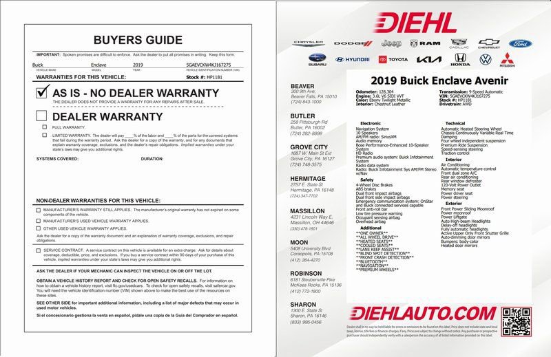Used 2019 Buick Enclave Avenir w/ Avenir Technology Package AWD/4WD image 48