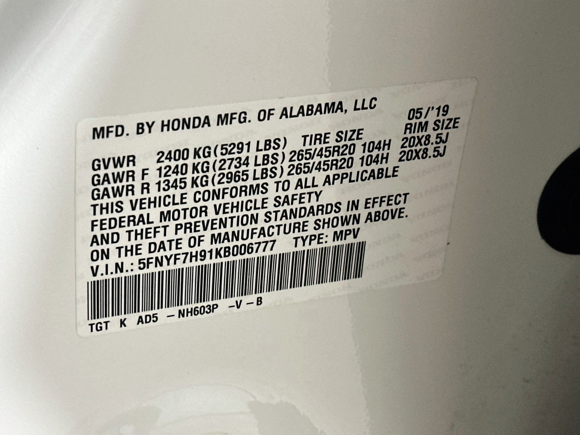 Used 2019 Honda Passport Touring image 12