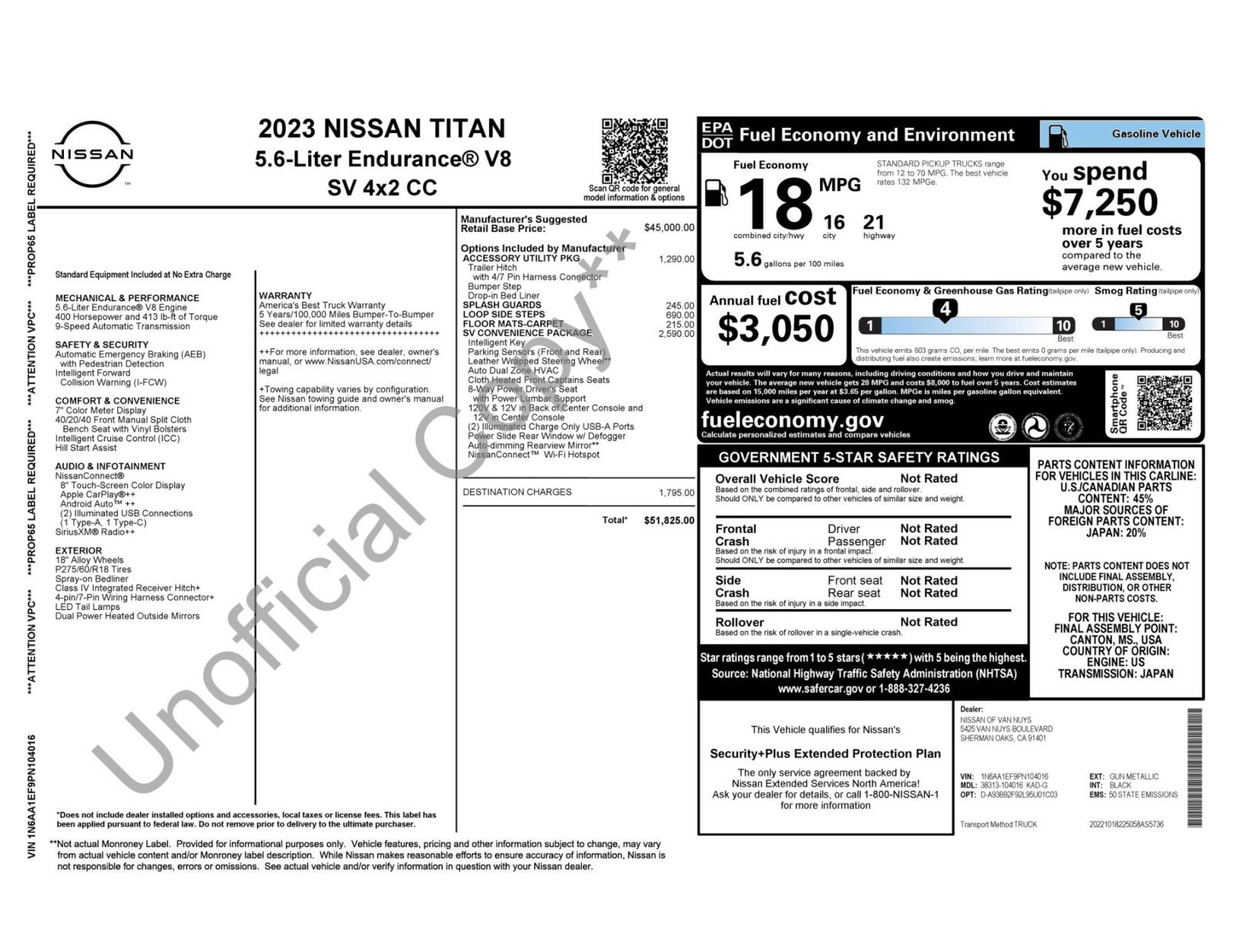 Used 2023 Nissan Titan SV w/ SV Convenience Package RWD image 48