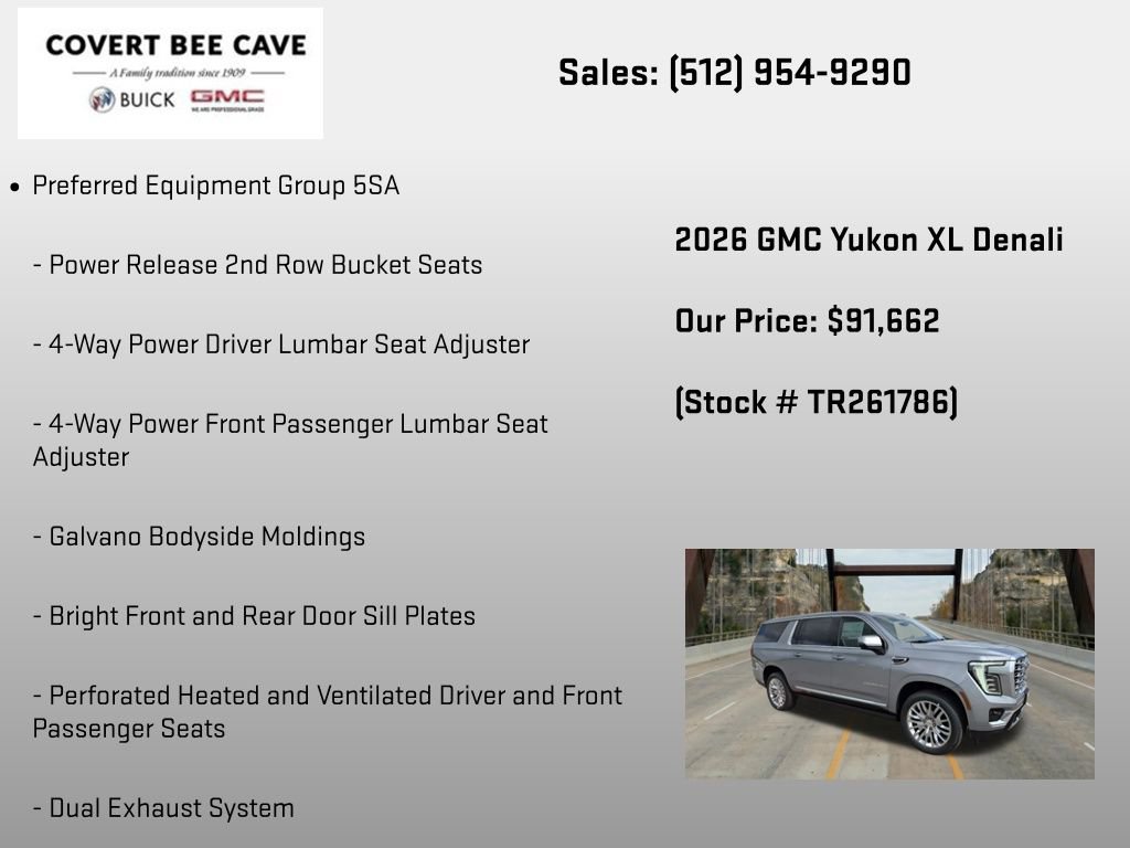 New 2026 GMC Yukon XL Denali w/ Sun & Power Step Package AWD/4WD image 6