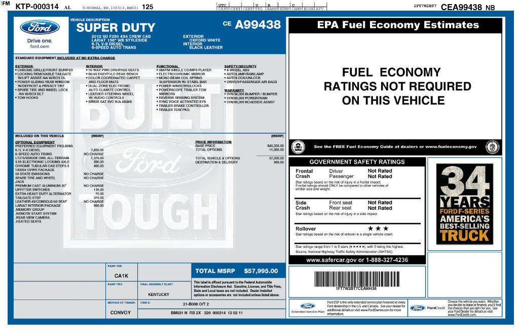 Used 2012 Ford F250 Lariat w/ Lariat Interior Pkg AWD/4WD image 3