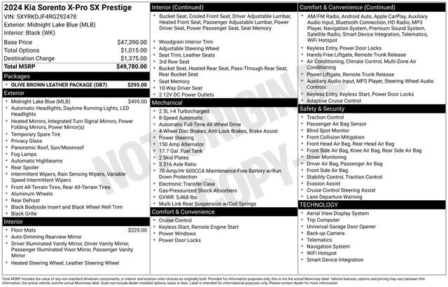 Used 2024 Kia Sorento SX Prestige w/ Olive Brown Leather Package image 28