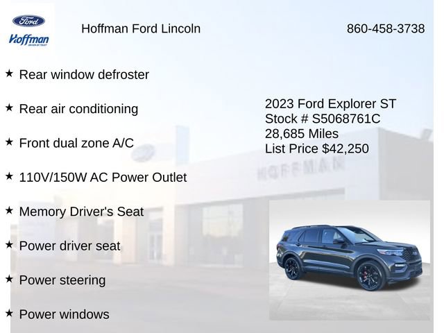 Certified 2023 Ford Explorer ST w/ Equipment Group 401A image 33
