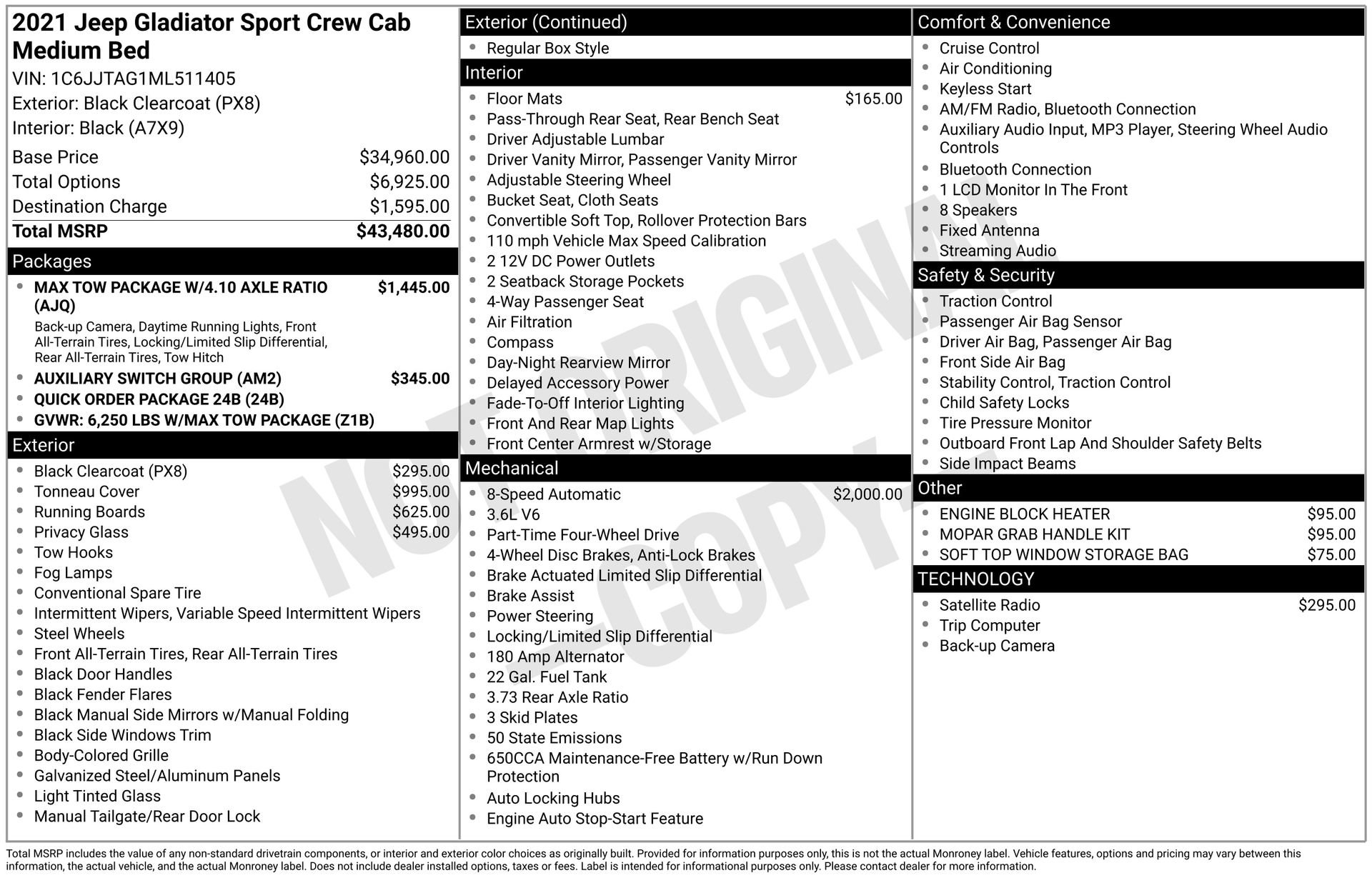 Used 2021 Jeep Gladiator Sport image 3