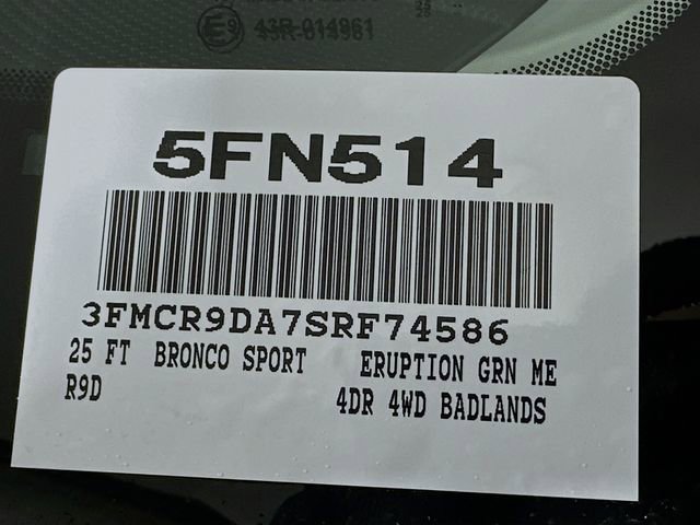 New 2025 Ford Bronco Sport Badlands w/ Badlands Tech Package image 18