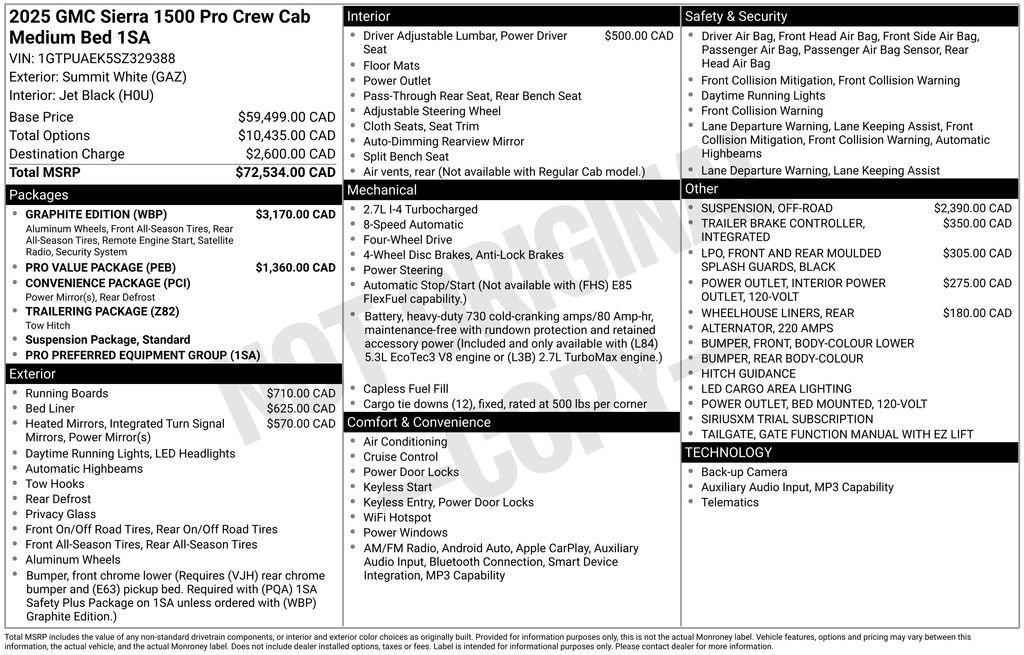 Used 2025 GMC Sierra 1500 Pro w/ Graphite Edition AWD/4WD image 62